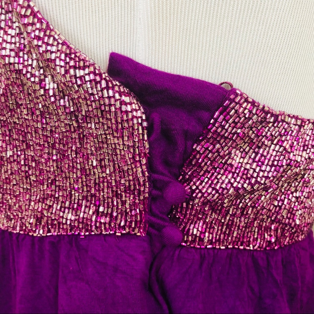 Purple beaded Racerback top - Picture 4 of 4